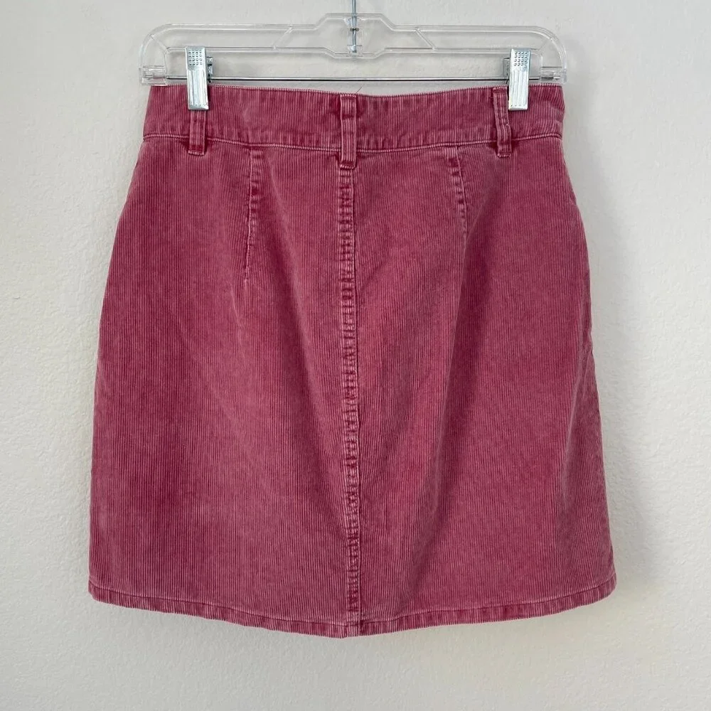 ROXY Womens Medium Unforgettable Fall Dusty Rose Corduroy Button Mini Skirt - Picture 6 of 11